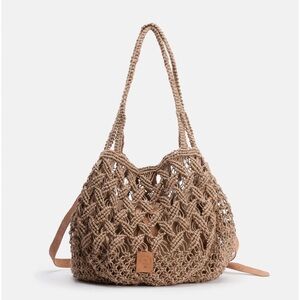 Biba Tan Crochet Bag NWOT